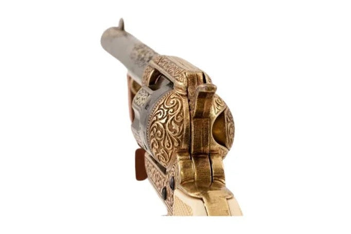 Denix Gold Engraved Non-Firing Revolver With Faux Ivory Grips