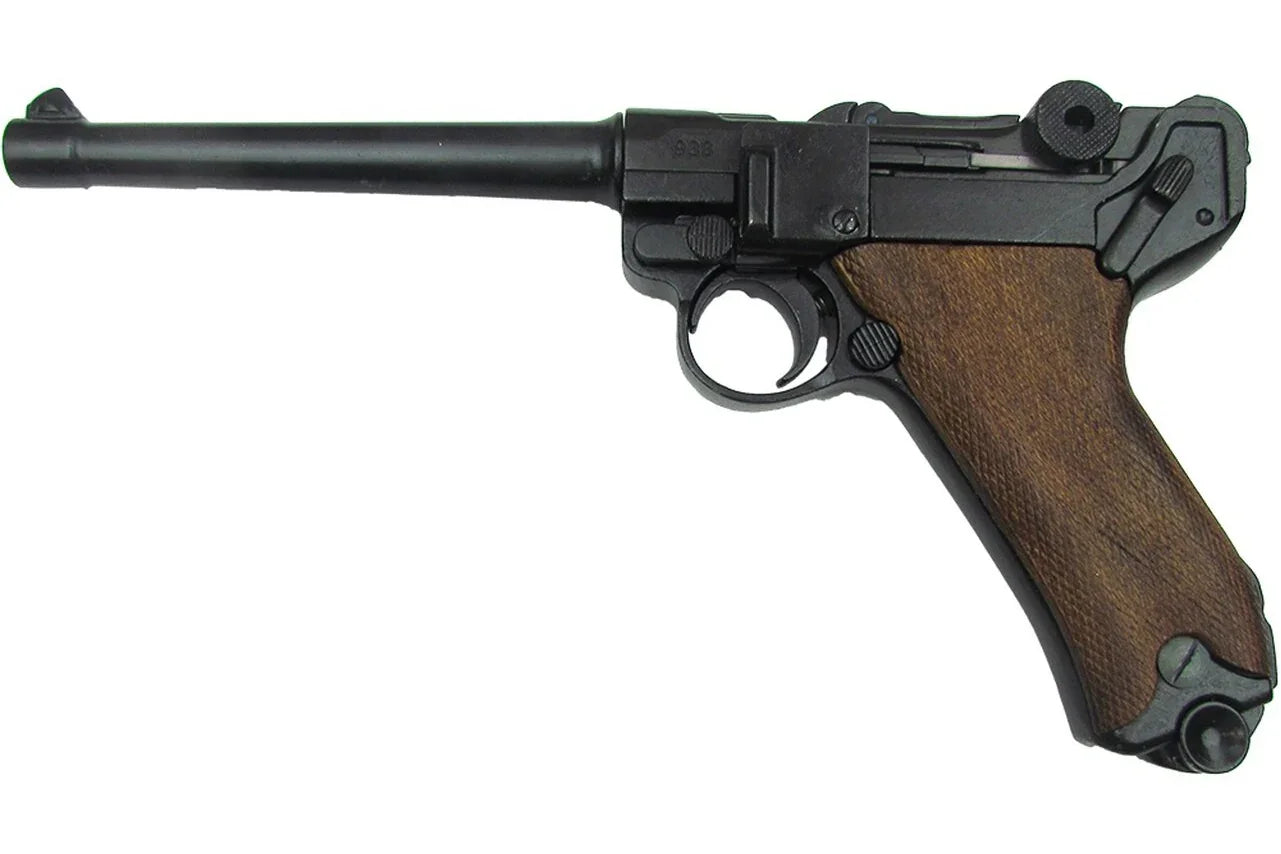 Denix German Luger Naval P-08 Non-Firing Gun With Wood Grips