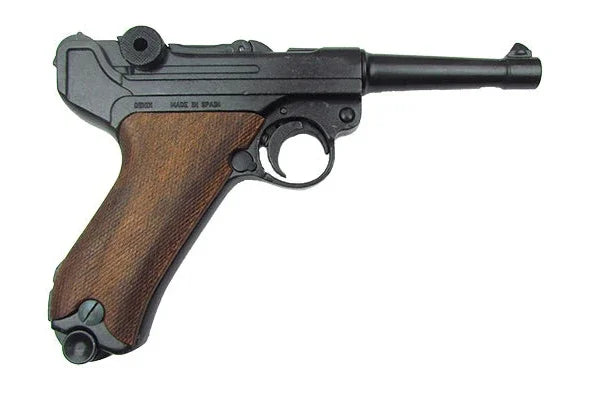 Denix WWII German Luger P-08 Non-Firing Prop Gun, Wood Grips