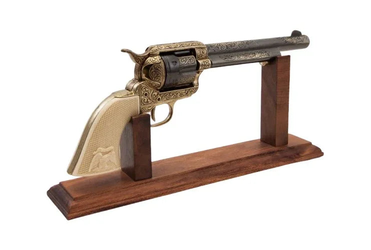 Denix Gold Engraved Non-Firing Revolver With Faux Ivory Grips