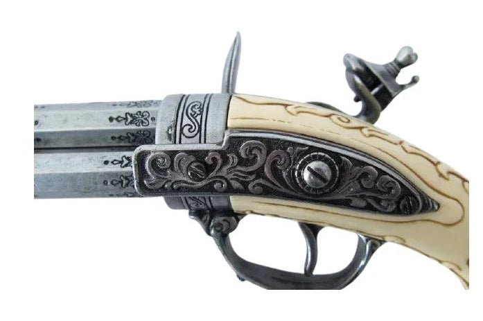 Denix 18th Century 3 Barrel Non-Firing Flintlock Gray