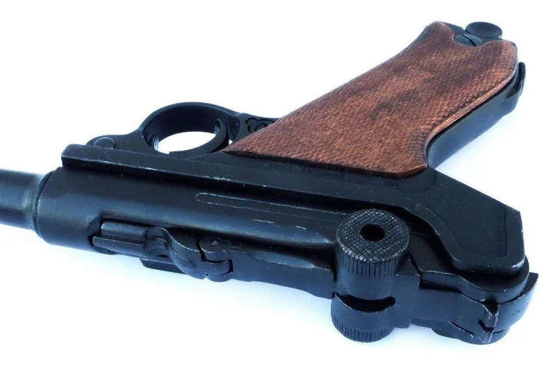 Denix WWII German Luger P-08 Non-Firing Prop Gun, Wood Grips
