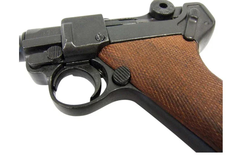 Denix WWII German Luger P-08 Non-Firing Prop Gun, Wood Grips