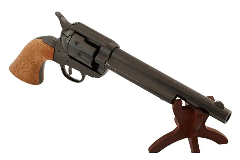 Denix Cavalry M1873 Black Finish Non-Firing Replica Revolver Wood Grain Grips