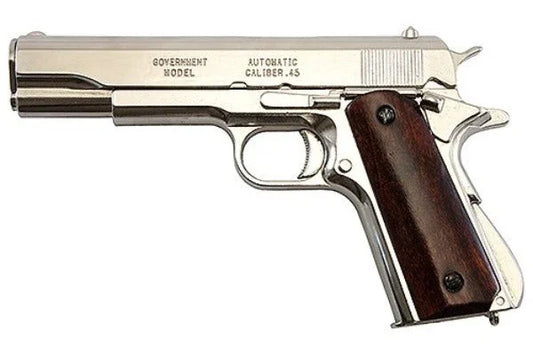 Denix M1911 – Nickel Finish Non-Firing Replica with Field Stripping Function