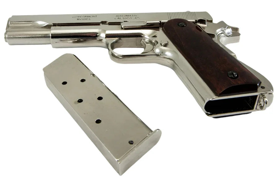 Denix M1911 – Nickel Finish Non-Firing Replica with Field Stripping Function