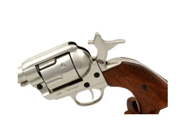 Denix SAA 1873 Peacemaker Non-Firing Revolver in Nickel