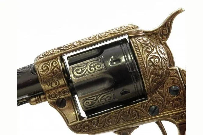 Denix 1873 Peacemaker Non-Firing Revolver with Gold Engravings