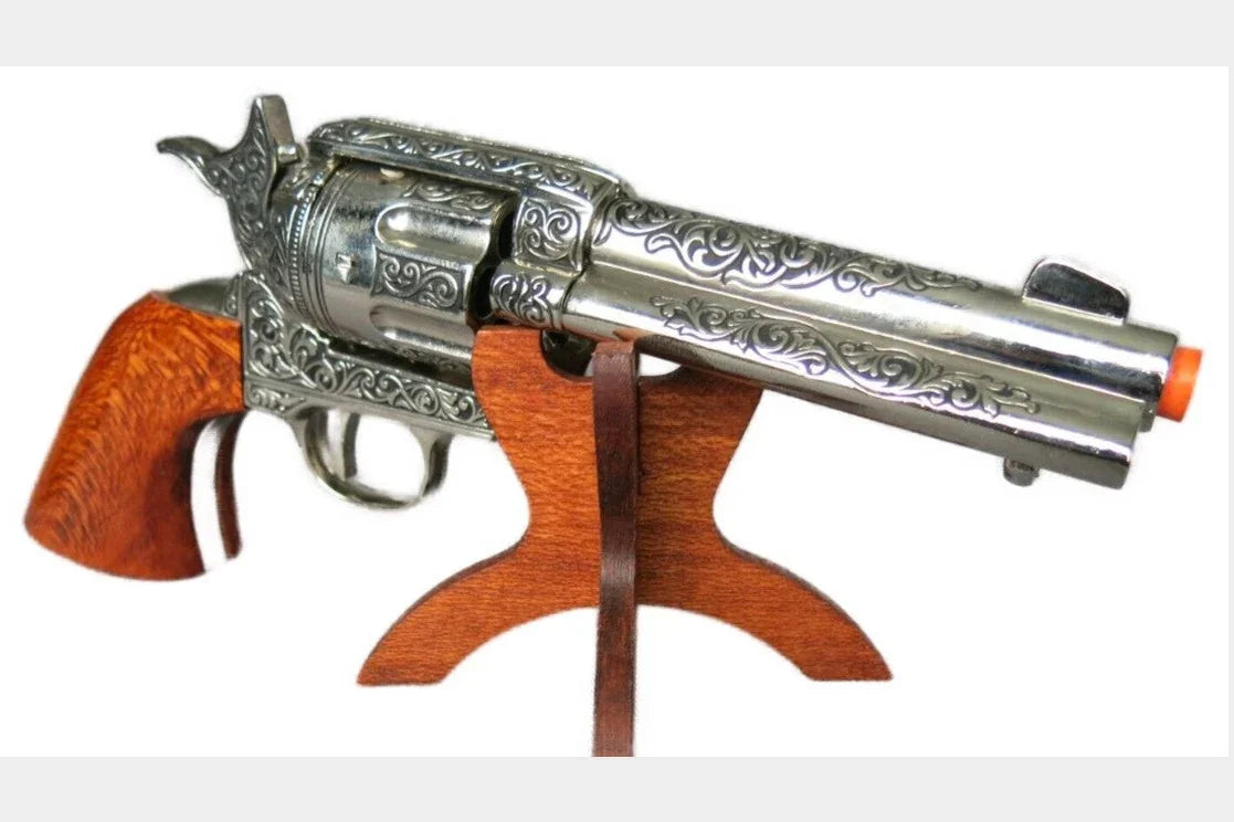Denix 1873 Peacemaker Non-Firing Revolver with Gold Engravings