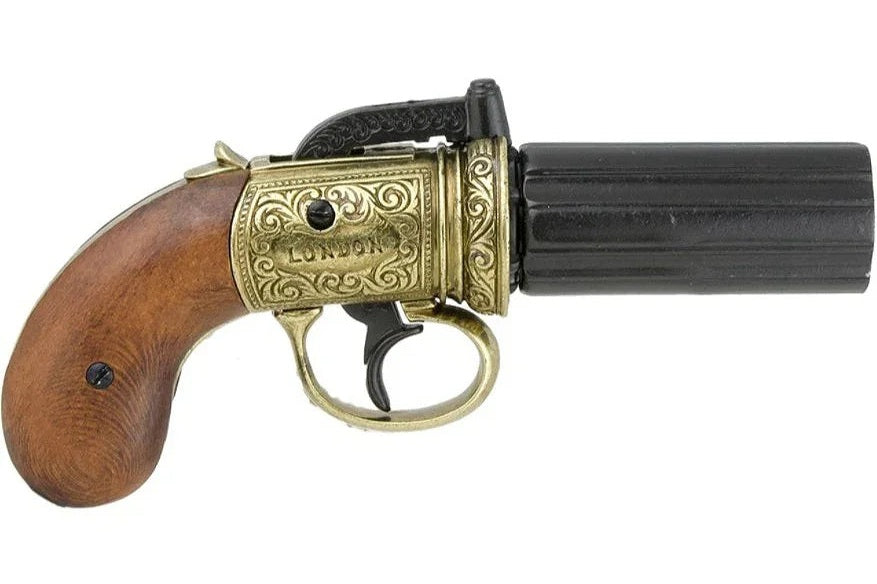Denix 1840 6 Barrel Pepper-Box Non-Firing Revolver