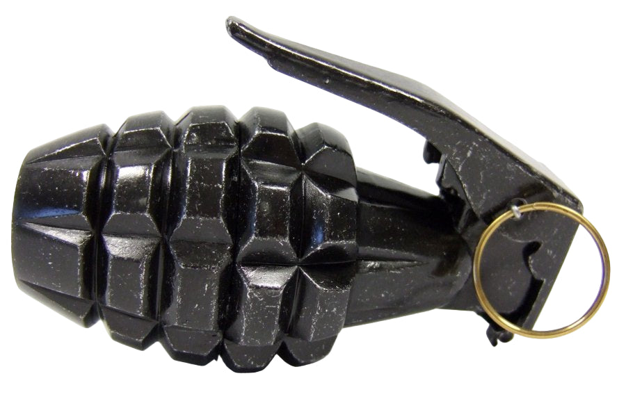 Black grenade model on a white background with 'Denix' branding.