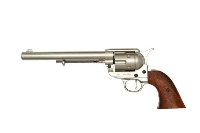 Denix SAA 1873 Peacemaker Non-Firing Revolver in Nickel