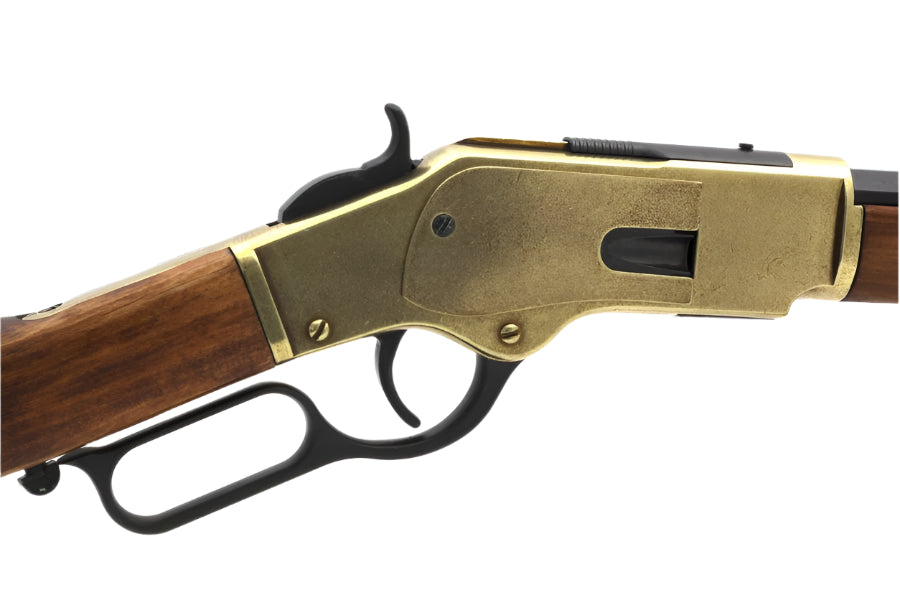 Denix Model 1873 Non-Firing Replica Repeating Rifle in Brass Finish