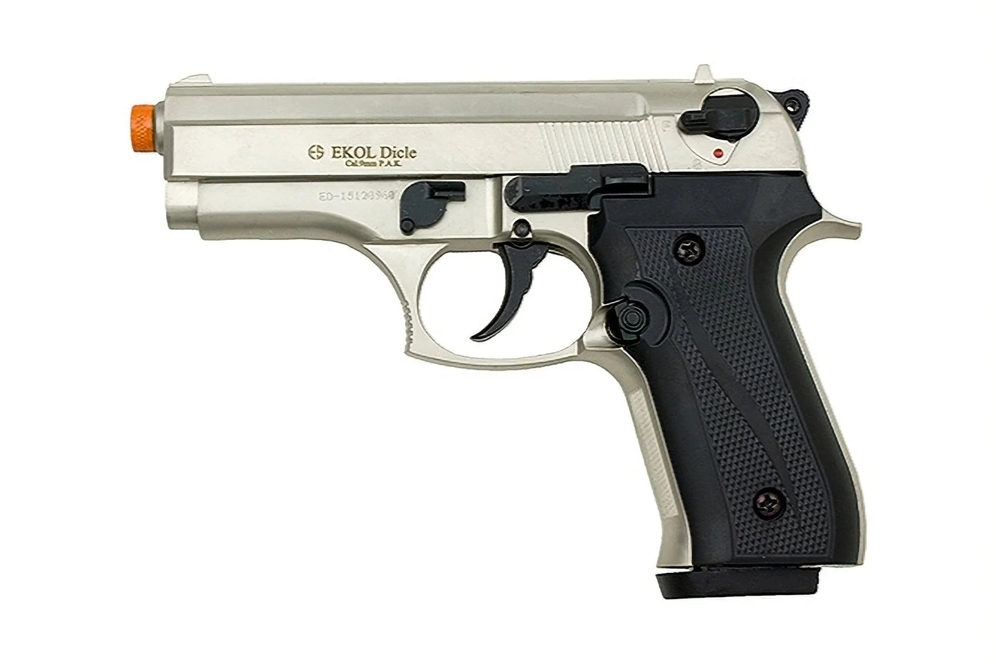 EKOL Dicle 8000 9mm Semi-Auto Blank Prop Gun in Satin