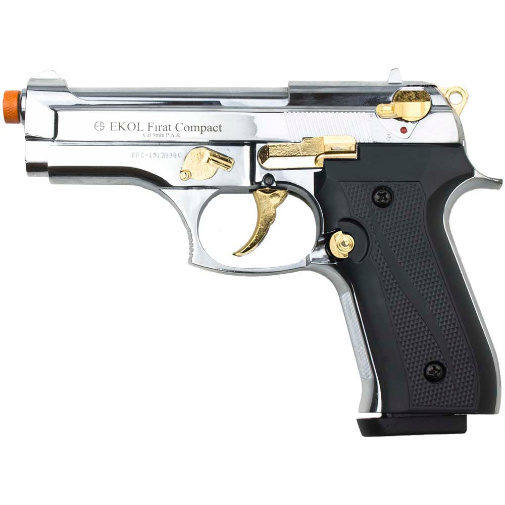 Firat Compact 92 chrome and gold front firing blank gun