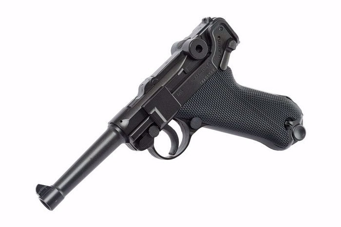 Legends P08 CO2 BB pistol top view showing toggle lock mechanism