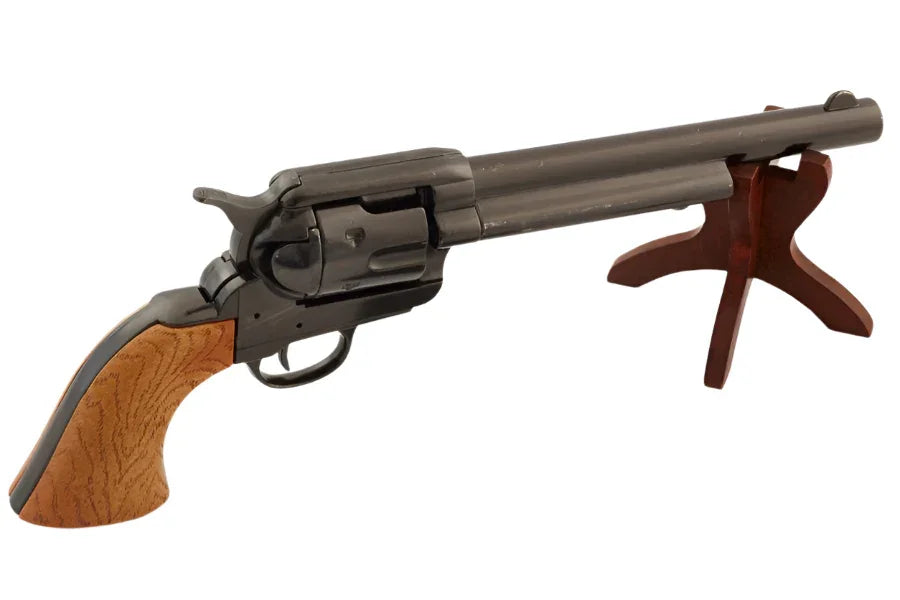 Denix Cavalry M1873 Black Finish Non-Firing Replica Revolver Wood Grain Grips