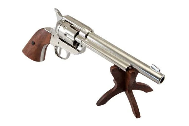 Denix Old West Cavalry M1873 Nickel Finish Non-Firing Single Action Revolver Box Set