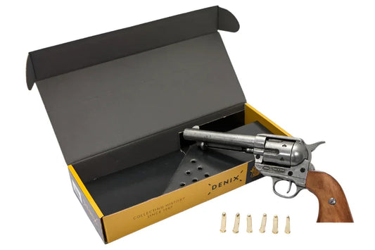 Denix Old West Frontier Antique Grey Replica Revolver Non-Firing Gun Boxed Set