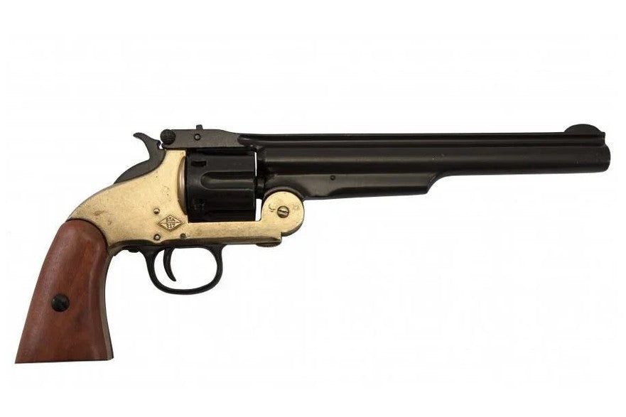 Denix 1869 Schofield Non-Firing Revolver with Brass Trim