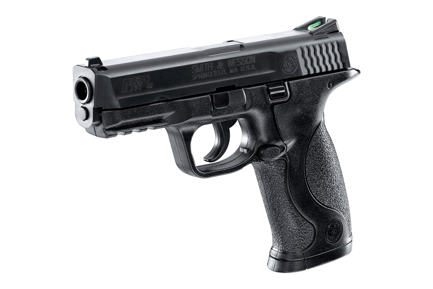 Close up of Smith and Wesson M and P 40 BB pistol slide detail