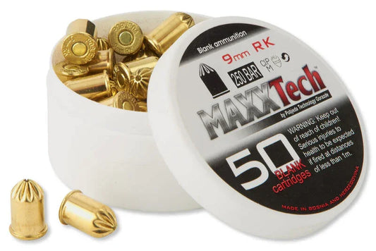 Walther 9mm R.K. revolver Blank Rounds, 50 Count