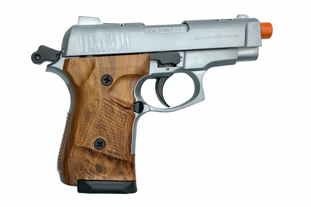 ZORAKI M2914 Front Firing Semi-Auto Blank Gun With Wood Grips