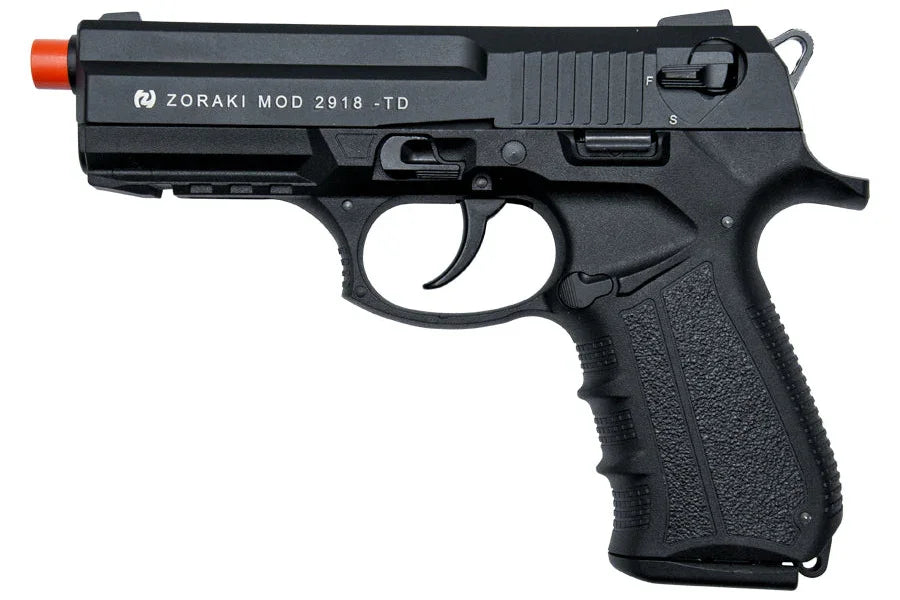 ZORAKI M2918 Semi-Auto 9mm Front Firing Blank Gun in Black