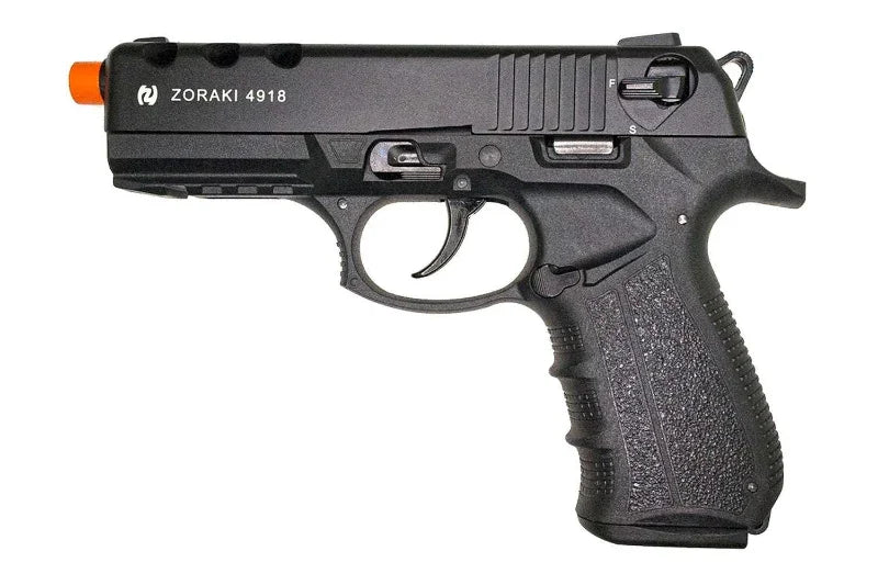 ZORAKI M4918 9mm Semi-Auto Front Firing Blank Gun in Black