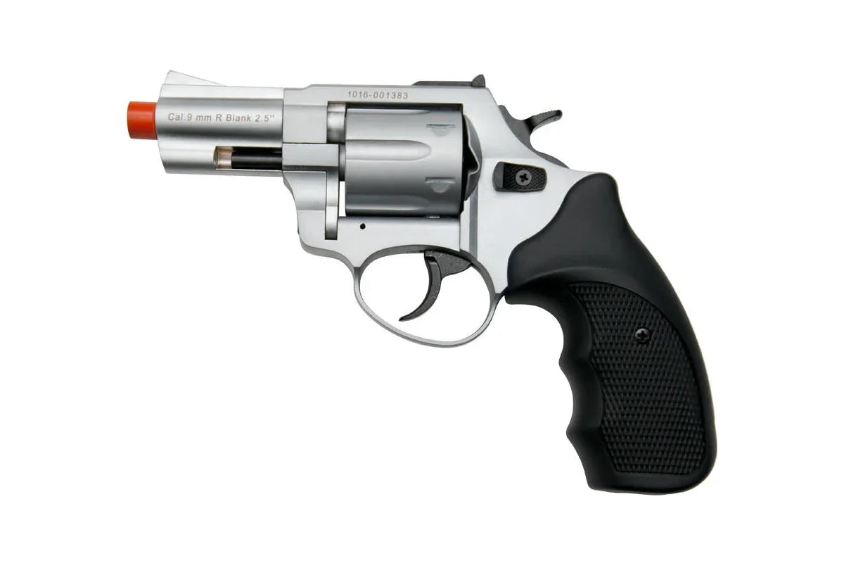 ZORAKI R1 2.5" Barrel Front Firing Blank Revolver in Silver