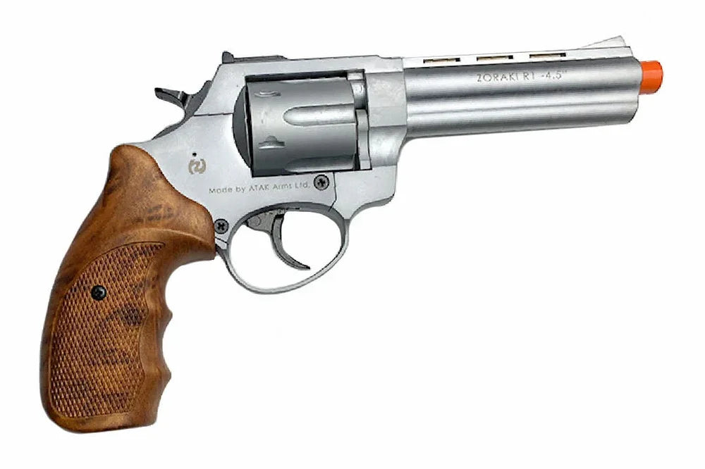 Zoraki R1 4.5” Barre Blank Revolver In Silver With Wood Grips