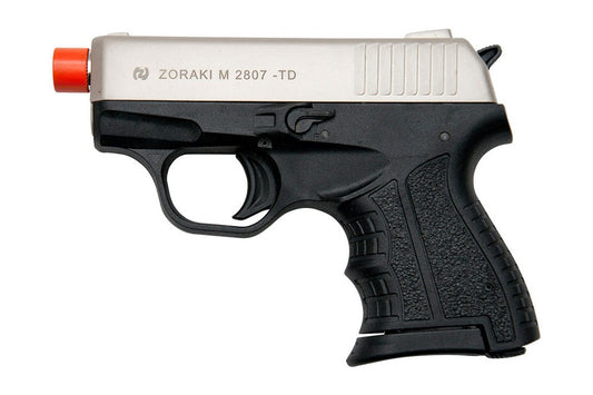 Black and silver Zoraki M 2807-TD air gun on a white background