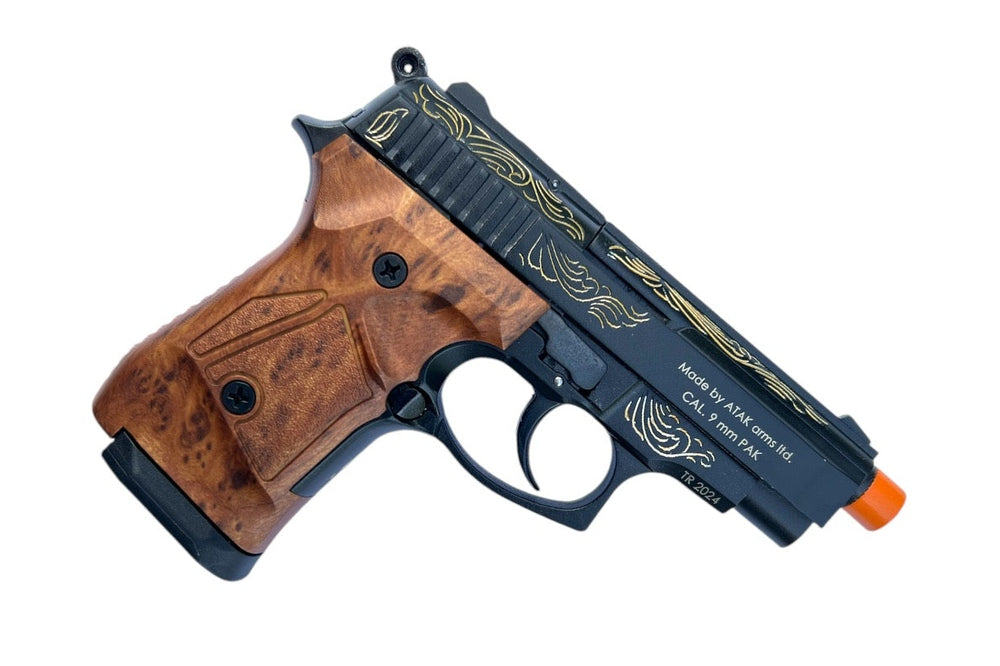 Zoraki blank firing gun 914 full automatic engraved and decorated
