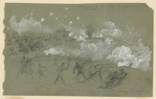 Cemetery Hill at Gettysburg before Pickett's Charge on July 3, 1863