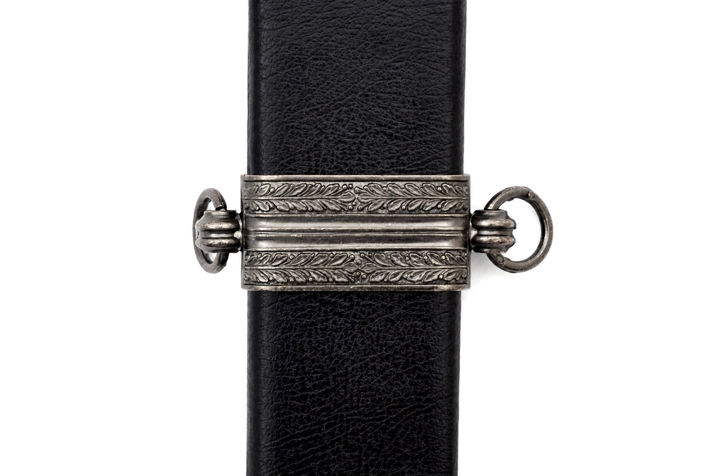Denix 4116/NQ black scabbard silver-tone suspension fitting detail