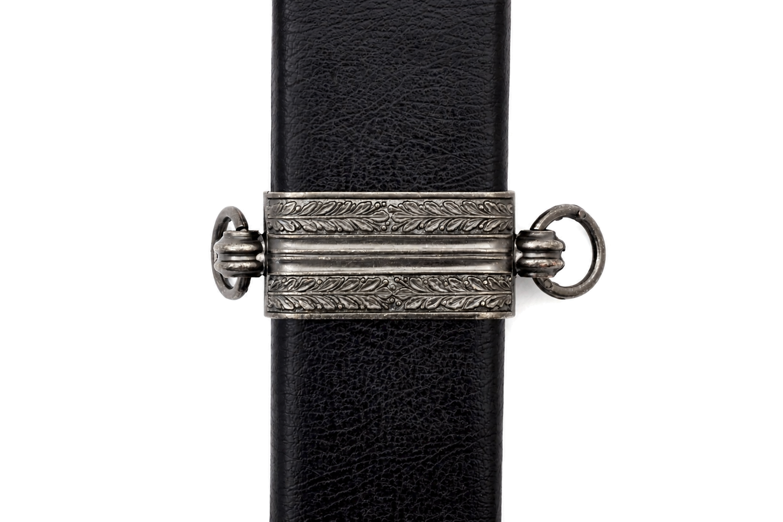 Denix 4116/NQ black scabbard silver-tone suspension fitting detail