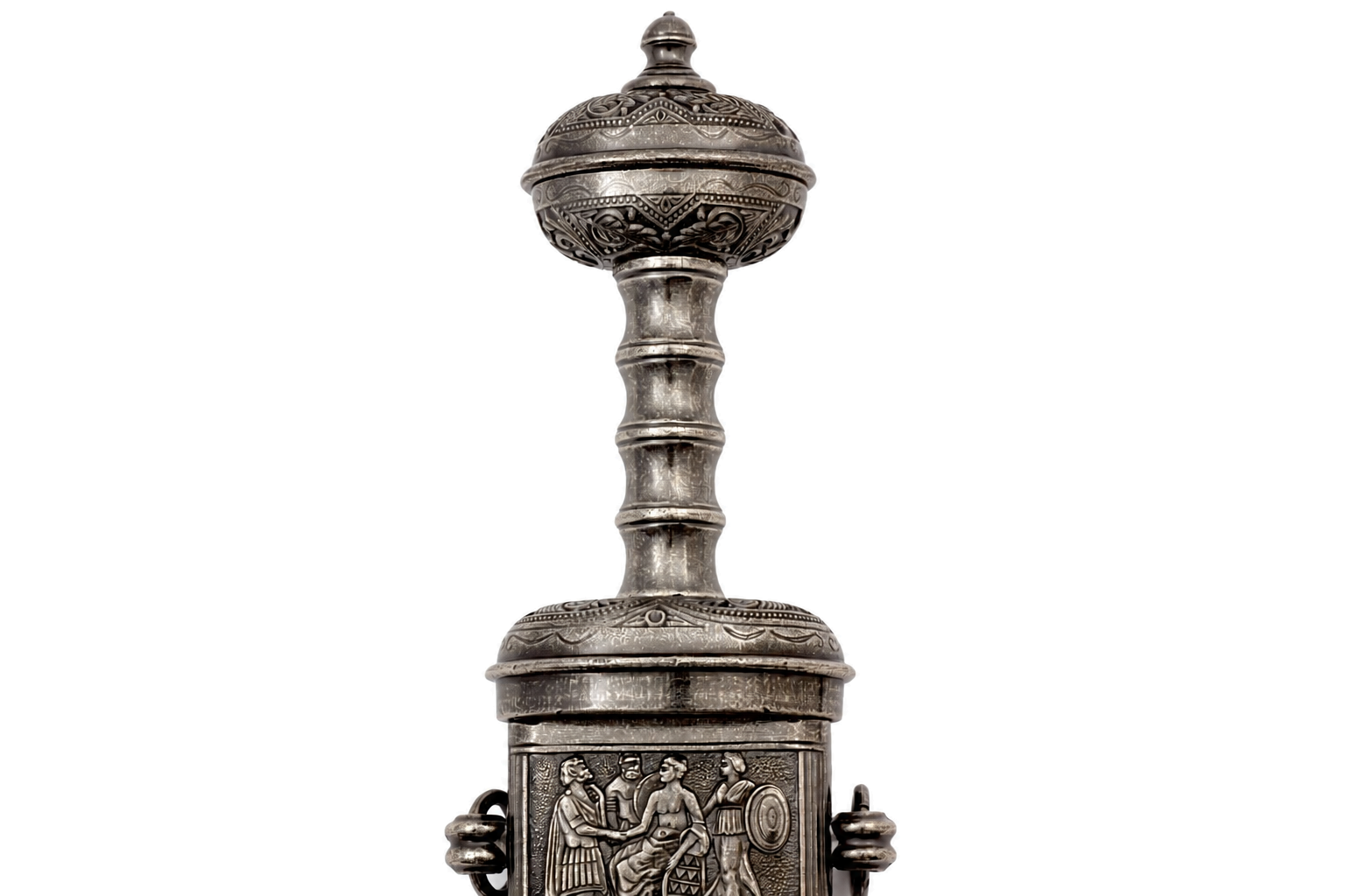 Denix 4116/NQ Julius Caesar sword hilt and black scabbard throat detail