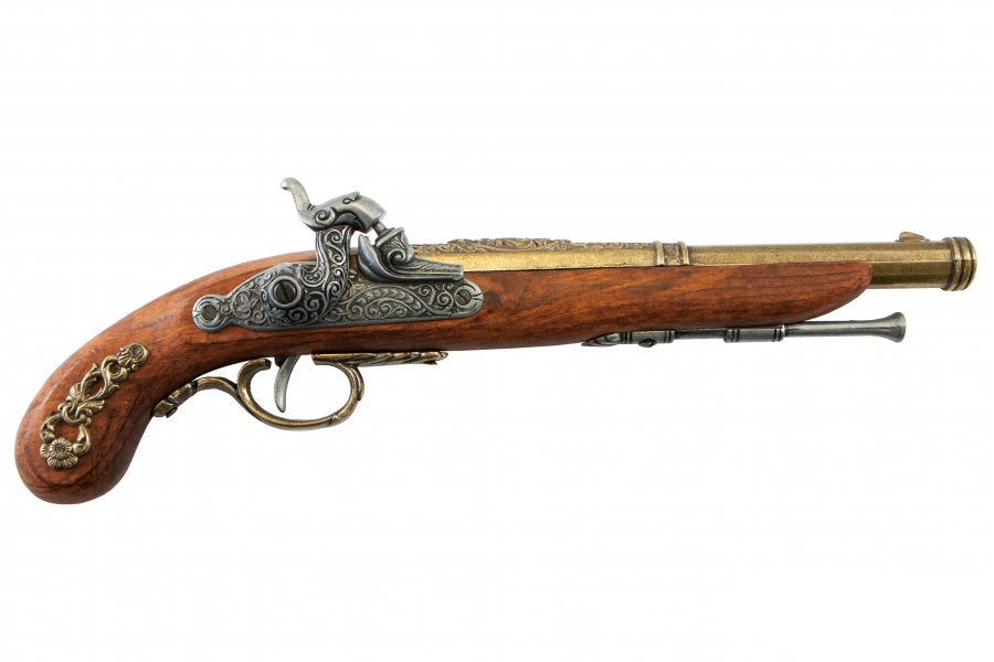 Full length French percussion pistol replica inspired by 19th century European military sidearms