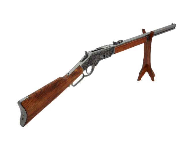 Winchester 1873 Silver Engraved Lever Action Non-Firing Rifle - TCN VAULT