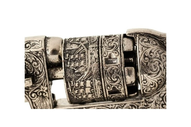 Denix 1851 Engraved Navy Non-Firing Revolver in Silver - TCN VAULT