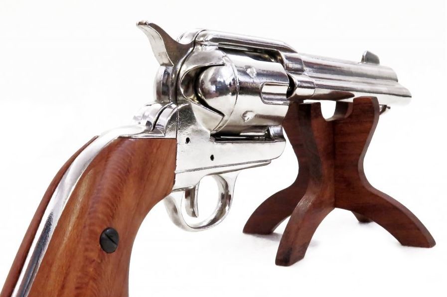 Denix 1873 SAA Peacemaker Non-Firing Revolver in Nickel - TCN VAULT