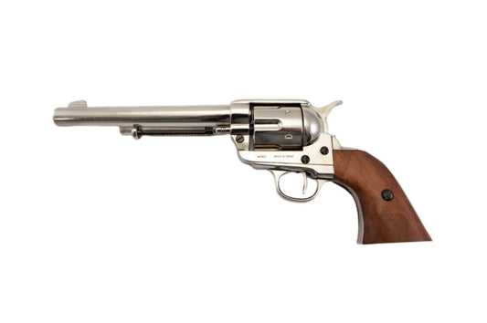 Denix 1873 Colt SAA Cavalry Non-Firing Revolver in Nickel - TCN VAULT