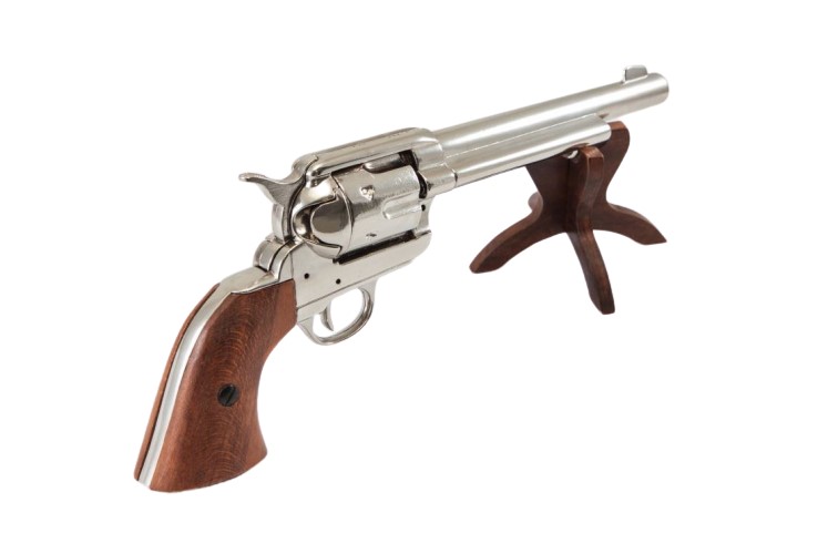Denix 1873 Colt SAA Cavalry Non-Firing Revolver in Nickel - TCN VAULT