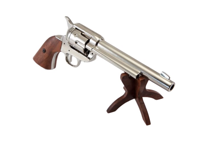 Denix 1873 Colt SAA Cavalry Non-Firing Revolver in Nickel - TCN VAULT