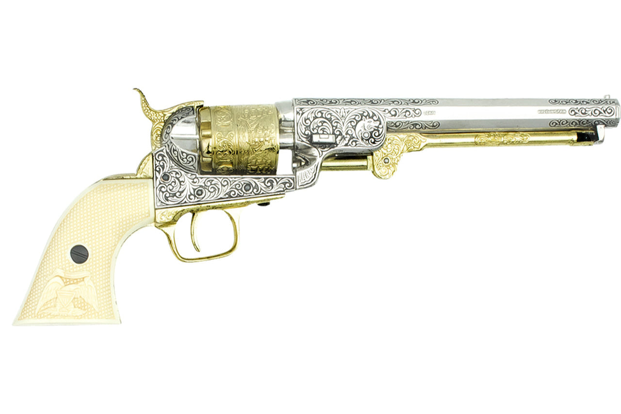 Civil War 1851 Navy Engraved Non-Firing Revolver 2-Tone - TCN VAULT