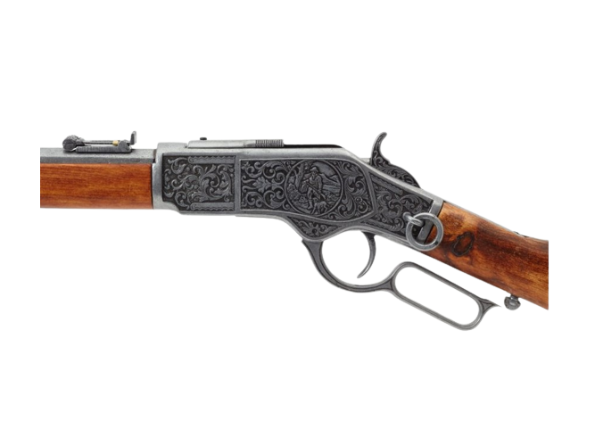 Winchester 1873 Silver Engraved Lever Action Non-Firing Rifle - TCN VAULT