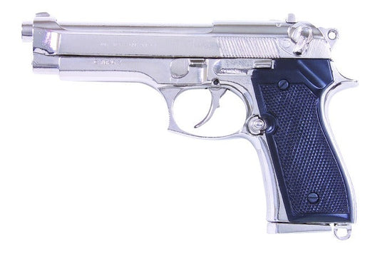 Denix Beretta M92 Non-Firing Movie Prop Gun in Nickel - TCN VAULT