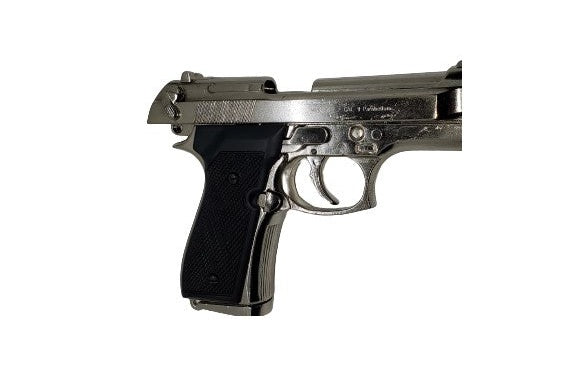 Denix Beretta M92 Non-Firing Movie Prop Gun in Nickel - TCN VAULT