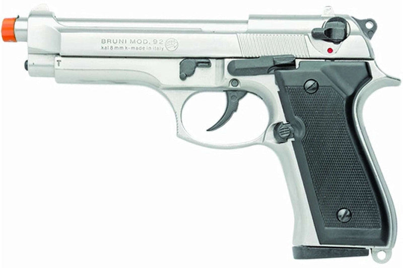 Bruni Beretta M92 Semi-Auto 9mm Blank Gun in Nickel Finish - TCN VAULT