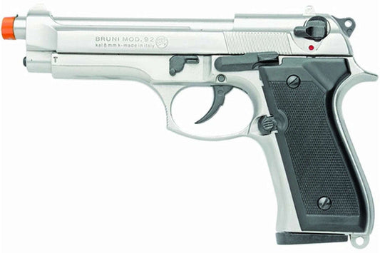 Bruni Beretta M92 Semi-Auto 9mm Blank Gun in Nickel Finish - TCN VAULT